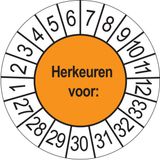 Keuringsstickers Ricard Keuringsstickers Herkeuren voor 2027 | 50 stuks, Ø 35 mm | Oranje