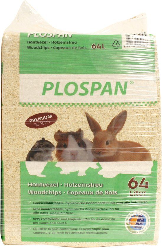 Plospan Houtvezel - 64 Liter - Knaagdier/Konijn
