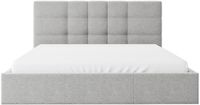 Vente-unique Lit avec rangement tissu gris clair 140 x 190 cm