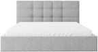 Vente-unique Bed met opbergruimte stof lichtgrijs 140 x 190 cm