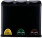 Relaxdays Prullenbak keuken - 3x 8 liter - afvalscheiding - metaal - zwart