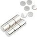 vasalat Set van 12 ronde neodymium magneten vernikkeld met zelfklevende metalen schijf Ø 10 mm
