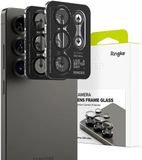 Ringke Frame Glass - Camera Protector Geschikt voor Samsung Galaxy S25 Ultra - Case Friendly - Tempered Glass voor Camera Lens Zwart - 2-Pack
