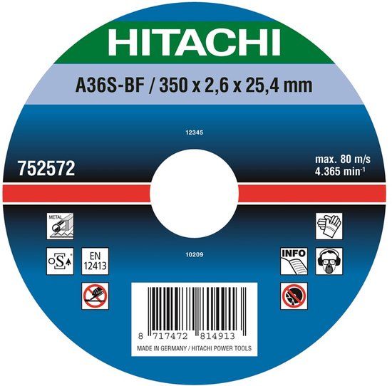 Hikoki Accessoires HiKOKI Doorslijpschijf 400x3,0x25,4mm Vlak Staal