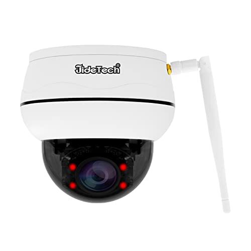 JideTech 5 MP PTZ draadloze bewakingscamera voor buiten, dome-IP-camera, optische 4-voudige zoom, geïntegreerde 2-weg audio, mensanoïde bewegingsdetectie, 30 m IR-nachtzicht,