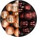 Merkloos / Sans marque Kaemingk B.V. Kunststof kerstballen 6 cm - 24 stuks - bruin tinten mix