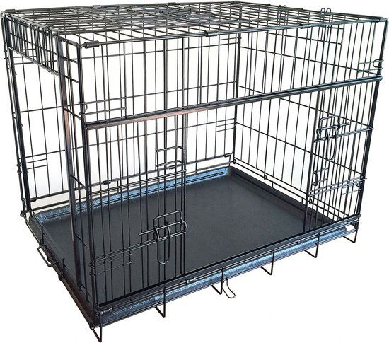 Adori Bench with Sliding Doors Black - Dog Bench - 76x53x61 cm