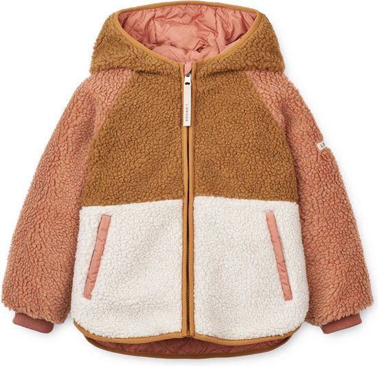 Liewood Jackson Reversible Jacket Roze/Bruin/Wit Maat 116