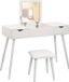 Happyment Luxe kaptafel met spiegel - Wit - Make up tafel voor meisjes - Kinderen & volwassenen - 100x40x75cm