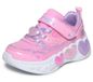 Skechers Fille Enchanted Heart Lights Baskets, Pink Sparkle Mesh Synthetic Multi Trim