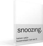 Snoozing - Katoen-satijn - Kussenslopen - Set van 2 - 60x70 cm - Wit