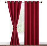 Bol Set de 2 rideaux occultants - Rideaux thermiques - Rouge - 140x183 cm