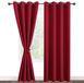 Bol Set de 2 rideaux occultants - Rideaux thermiques - Rouge - 140x183 cm