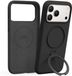 TORRAS Ostand Q Pro Silicone - Étui pour Apple iPhone 17 Pro Max - Compatible MagSafe - Support magnétique rotatif à 360° - Anneau de support arrière - Noir
