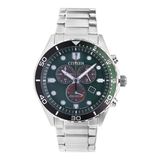 Citizen OF Sporty Aqua AT2561-81X Horloge - Staal - Zilverkleurig - Groen - Ø 43 mm