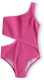 Minoti Badpak Meisjes Roze Asymmetrisch Mouwloos One-shoulder
