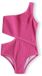 Minoti Badpak Meisjes Roze Asymmetrisch Mouwloos One-shoulder