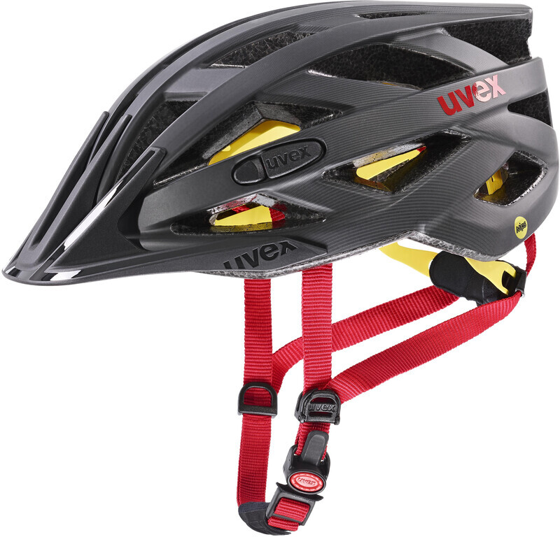 UVEX I-VO CC MIPS Helmet, titan/red matt
