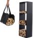 Lendo Online Brandhoutrek 40x28x120cm Zwart Metaal