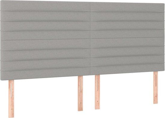 vidaXL Hoofdbord Lichtgrijs Stof 180x5x118/128 cm