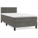 vidaXL Boxspringbed met matras, fluweel, donkergrijs, 100x200 cm