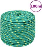 vidaXL Boottouw 14 mm 100 m polypropyleen groen