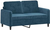 vidaXL Tweezitsbank 120 cm fluweel blauw