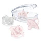 Chicco Groeiset voor meisjes, set met 4 ellebogen, 2 pads voor 0-2 maanden en 2 rubberen pads voor 2-6 maanden, zacht en zacht, ondersteunt de fysiologische ademhaling, bevordert de juiste