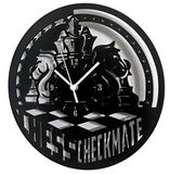 Instant Karma Clocks Wandklok Chess schaakbord speler Master Checkmate cadeau-idee, HDF-hout, zwart