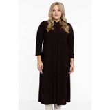YOEK blousejurk DOLCE van travelstof bruin