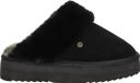 Warmbat Flurry Suede Plateau Dames Sloffen - Zwart/Zwart