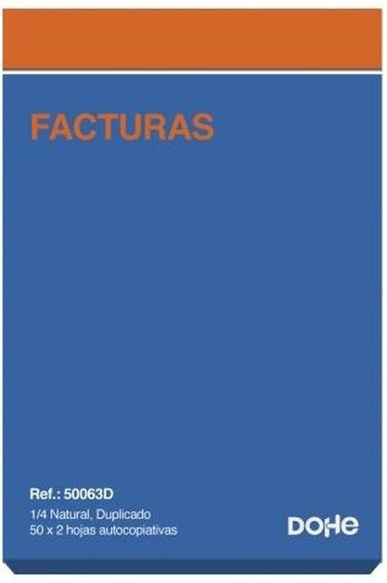 Factuurboek DOHE 50063D 1/4 10 Onderdelen 100 Lakens - Blauw