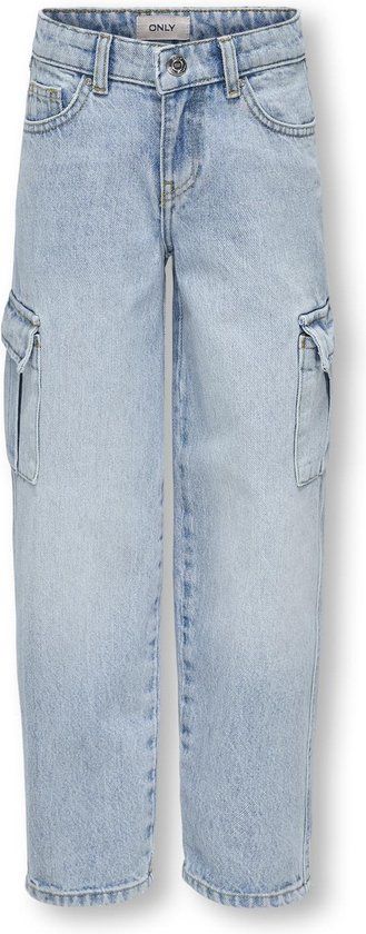 Kids ONLY Zomer jeans broek meisjes blauw - Wide Leg Fit - Maat 116