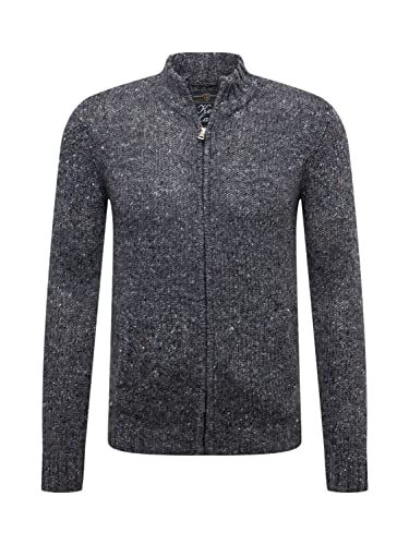 KEY LARGO Will Jacket Men's Knitted Cardigan, Dark Grey Melange (1112), L