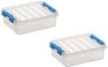 Sunware 5x Q-Line Opbergbox - 1 Liter - Transparant/Blauw