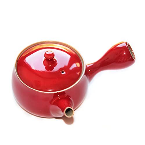 Tea Soul Kyusu Traditionele Japanse theepot van rood geëmailleerd klei, geïntegreerd filter, 320 ml inhoud