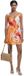 Desigual Damesjurk Delilah Oranje Gebloemd Kort Mouwloos V-hals Satijn Polyester M