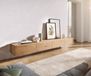 Meuble TV Wyatt 220 cm chêne naturel 4 tiroirs flottants