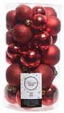 Decoris Kerstballen - 60 stuks - Rood - 4-5-6 cm - Kunststof