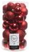 Decoris Kerstballen - 60 stuks - Rood - 4-5-6 cm - Kunststof