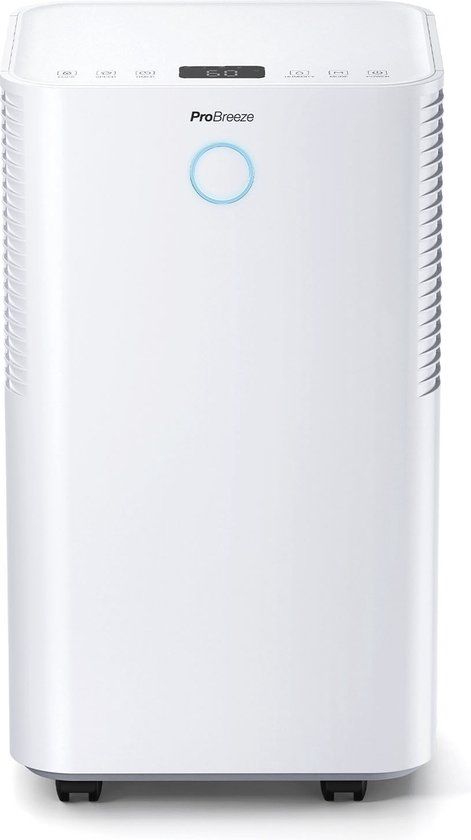 Pro Breeze 12 L/Dag Luchtontvochtiger – Automatische Vochtigheidssensor en Display – 24-Uurs Timer, Was drogen en Slaapstand – 2L Watertank en Doorlopende Afvoer – Vocht en Schimmel Verwijderen