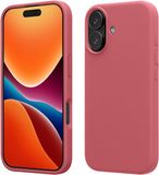 kwmobile telefoonhoesje geschikt voor Apple iPhone 17 - Hoesje met siliconen coating - Smartphone case in donkerroze
