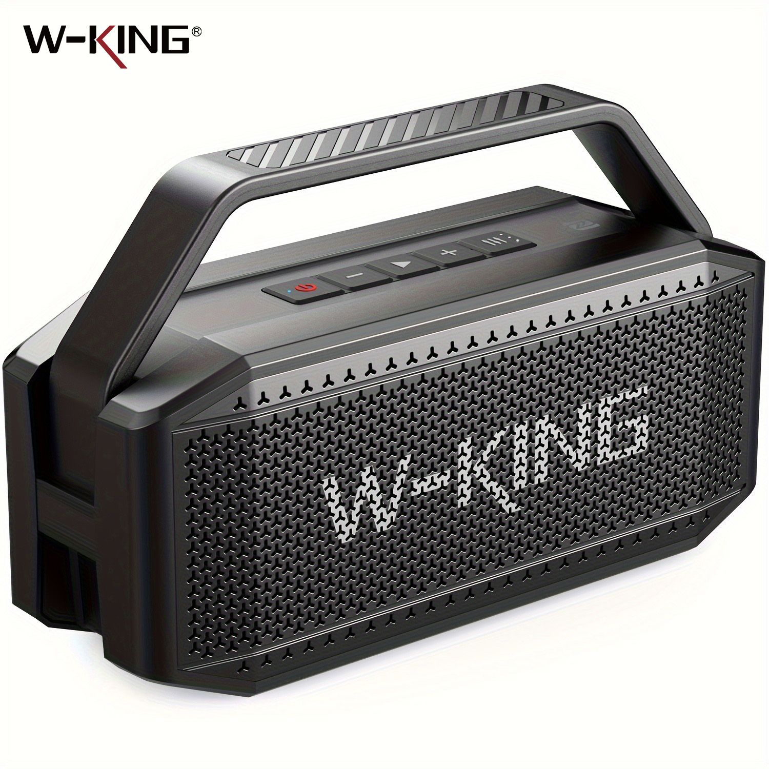 W-KING D9-1 100W piek 60W RMS diepe bas Bluetooth-luidspreker, IPX6 draagbare waterdichte draadloze Bluetooth-luidsprekers met subwoofer