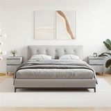 vidaXL Tables de Chevet 2 pcs, Armoires de Nuit avec Tiroir et Compartiment, Tables de Nuit avec Pieds, Meubles de Chambre, Moderne, Gris Béton Bois d’Ingénierie