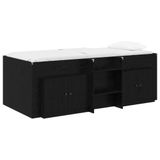 vidaXL Loft Bed Frame met Kast met opslag 3 st Zwart Bewerkt hout