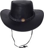 Urban 5884 Cowboyhoed van leer, zwart, maat 2XL
