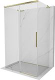 Mexen Rox-3S L 3-zijdige glazen douchecabine 160 x 75 cm, transparant, goud