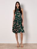 Apricot Geblümtes Minikleid mit Neckholder-Ausschnitt