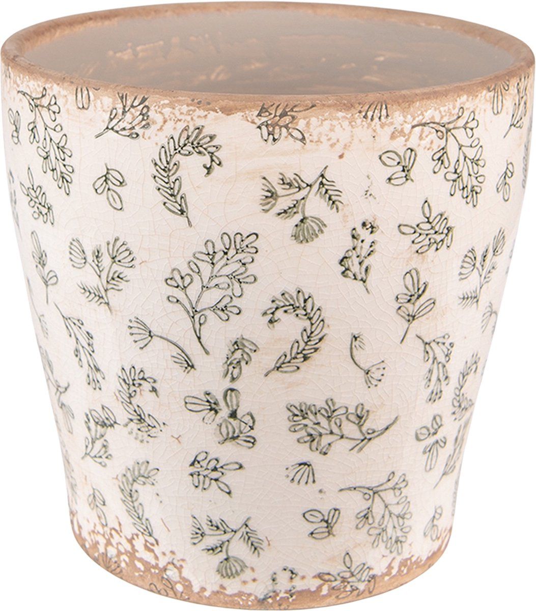 Clayre & Eef Bloempot Ø 17x16 cm Groen Keramiek