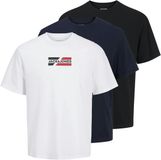 JACK&JONES ESSENTIALS T-shirt homme (3-pack) - Sky Captain Pack:W. Black+White - Taille S